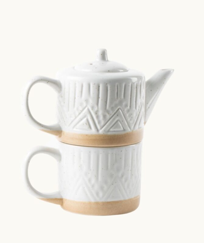 White Speckled Mug + Teapot