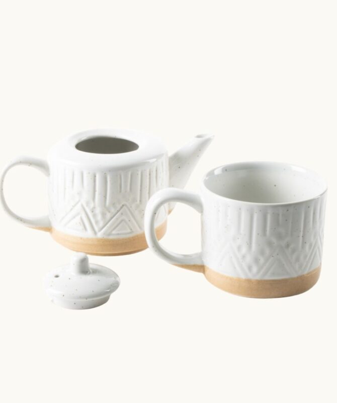 White Speckled Mug And Teapot