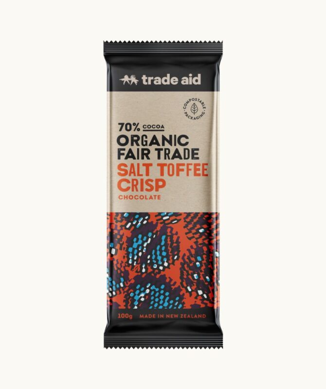Organic Trade Aid Chocolate – Salt Toffee Crisp Chocolate 100g