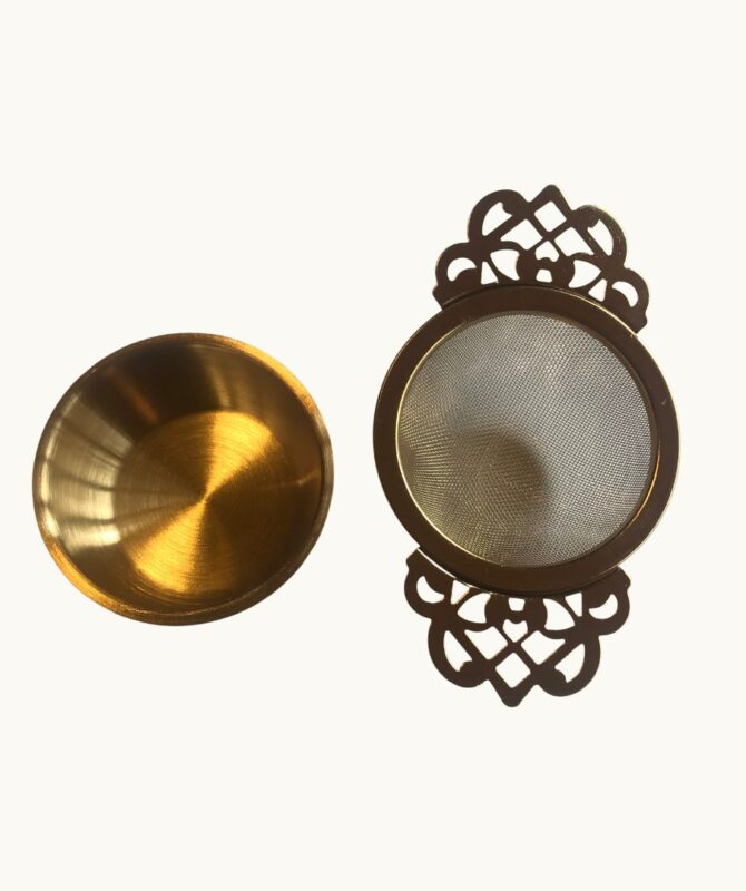 gold tea strainer
