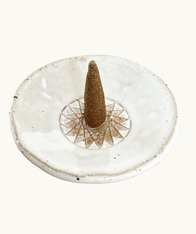 Spellbones Ceramic Dish Incense Holder 1