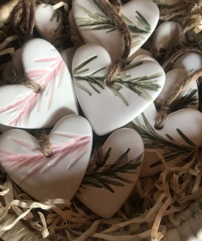 Rosemary For Remembrance  – Pottery Heart