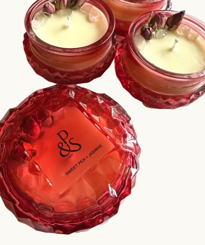 Sweet Pea + Jasmine Candle – Pink