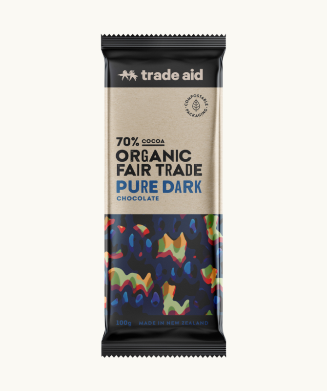 Organic Trade Aid Chocolate – 70% Pure Dark 100g