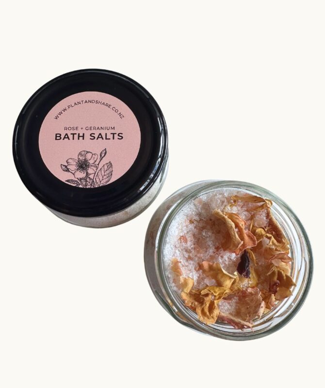 Rose & Geranium Bath Salts Jar